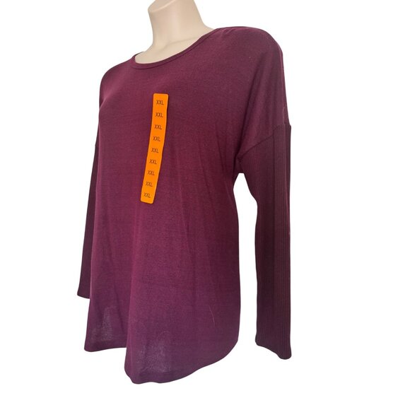 Buffalo Soft Wine Size XXL Oversized Long Sleeve David Bitton Knit Sweater Ligh - Picture 8 of 10